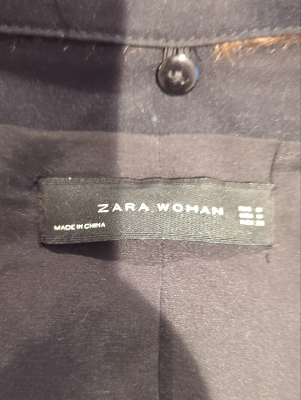 Zara Brown Faux Fur Coat with Black Collar and Red & Green Pom Accents #1253 - Picture 10 of 16